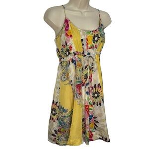 JOHNNY WAS FLORAL PATTERN SPAGHETTI STRAP SILK LINED WOMENS DRESS SIZE XSMALL